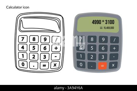 Calculator flat vector icon. style design isolated on white background. Stock Vector