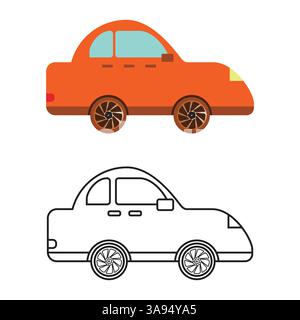 car icon flat vector illustration. Car silhouette Stock Vector