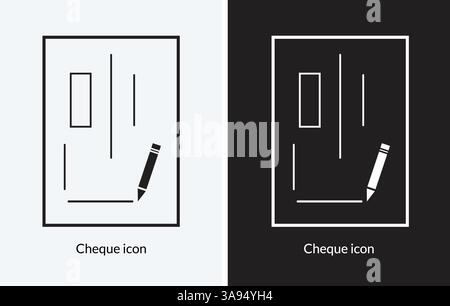 Cheque vector icon. style design isolated on white background Stock Vector