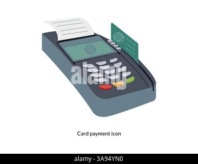 Credit card machine flat icon. Stock Vector