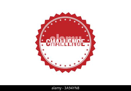 Red banner Challenge on white background. Stock Vector
