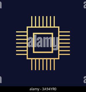 Chip icon flat vector illustration. Stock Vector