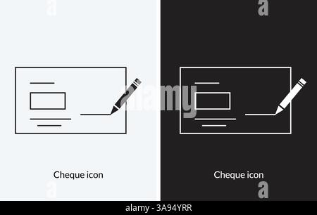 Cheque vector icon. style design isolated on white background Stock Vector
