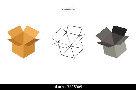 Cardboard box icon. style design isolated on white background. Stock Vector