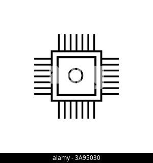 Chip icon flat vector illustration. Stock Vector