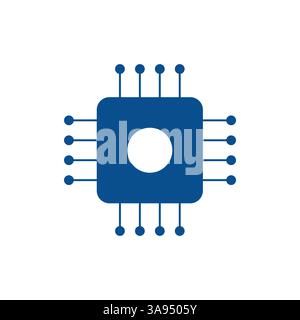 Chip icon flat vector illustration. Stock Vector