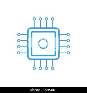Chip icon flat vector illustration. Stock Vector