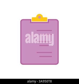 Clipboard icon flat vector illustration. Stock Vector