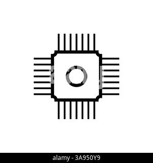 Chip icon flat vector illustration. Stock Vector