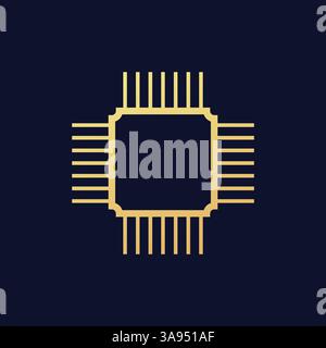 Chip icon flat vector illustration. Stock Vector