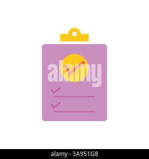 Clipboard icon flat vector illustration. Stock Vector