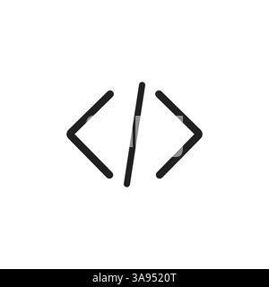 Code Icon in trendy flat style isolated on grey background. Stock Vector