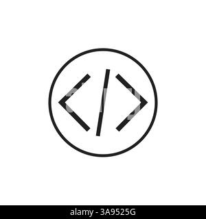 Code Icon in trendy flat style isolated on grey background. Stock Vector
