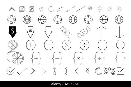 code brackets, chevrons up, copy link, grapefruit icon set.  style design isolated on white background Stock Vector