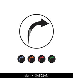 Arrow icon in black. Simple illustration of arrow icon isolated on white background Stock Vector