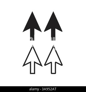 Computer mouse icon, click pointer cursor arrow flat vector icon for apps and websites. Stock Vector