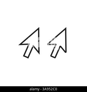Computer mouse icon, click pointer cursor arrow flat vector icon for apps and websites. Stock Vector