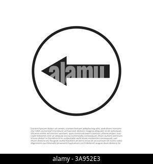 left arrow icon trendy flat style. Stock Vector