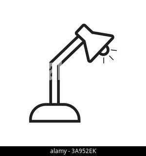 Desk lamp icon flat vector illustration. Stock Vector