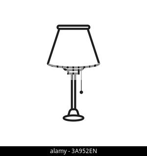 Desk lamp icon flat vector illustration. Stock Vector