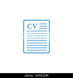 CV icon flat vector illustration. Stock Vector