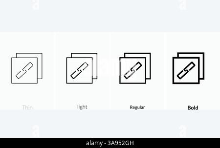 copy link icon. Thin, Light Regular And Bold style design isolated on white background. Stock Vector