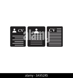 CV icon flat vector illustration. Stock Vector