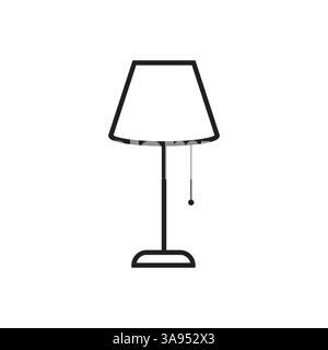 Desk lamp icon flat vector illustration. Stock Vector