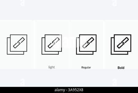 copy link icon. Thin, Light Regular And Bold style design isolated on white background. Stock Vector