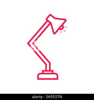 Desk lamp icon flat vector illustration. Stock Vector