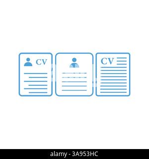 CV icon flat vector illustration. Stock Vector