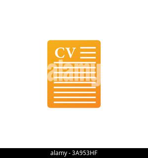 CV icon flat vector illustration. Stock Vector