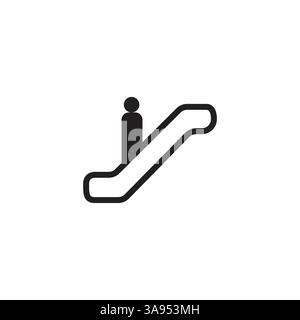 Escalator vector icon, on white background. Stock Vector