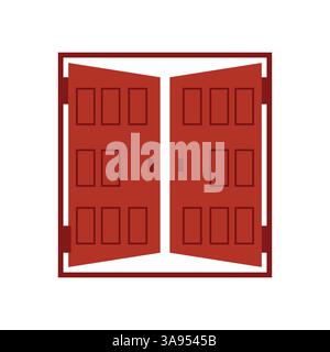 Door icon flat vector illustration. Stock Vector