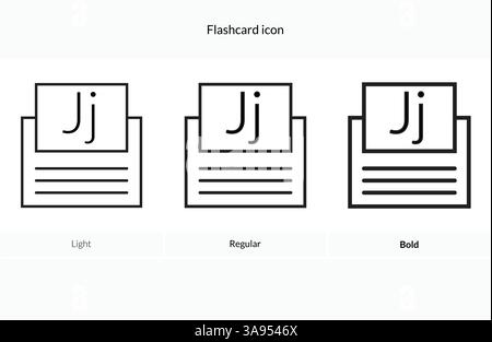 Flashcard icon. words with the letter j for kids learning English vocabulary. Stock Vector