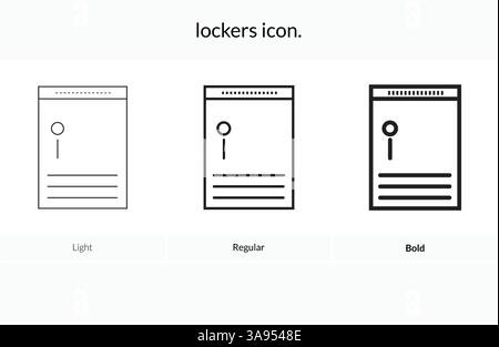 lockers icon. Light, Regular And Bold style design isolated on white background Stock Vector