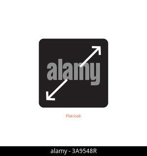 Full screen flat icon, vector illustration on gray background. Stock Vector