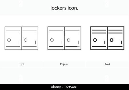 lockers icon. Light, Regular And Bold style design isolated on white background Stock Vector