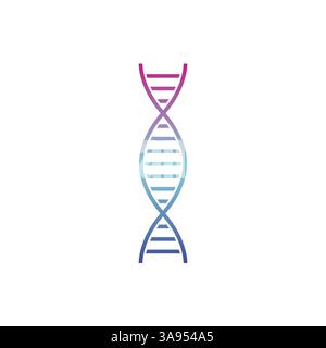 Dna black vector icon. Simple glyph symbol. Stock Vector