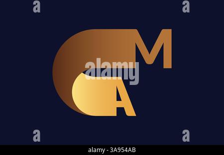 AM letter colorful logo in the circle. Vector Logo Illustration. Stock Vector
