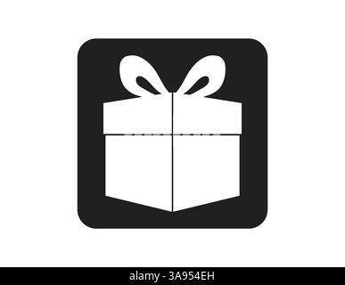 Gift box with ribbon line icon. style design isolated on white background. Stock Vector