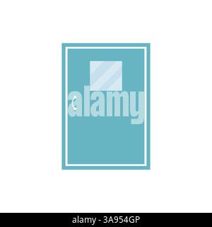 Door icon flat vector illustration. Stock Vector