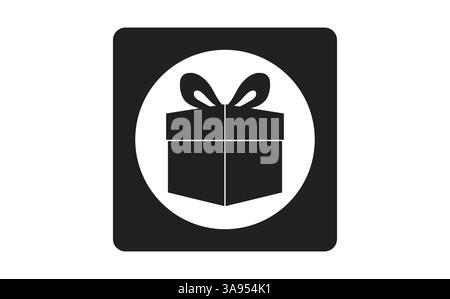 Gift box with ribbon line icon. style design isolated on white background. Stock Vector