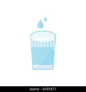 glass of water icon flat vector illustration. Stock Vector