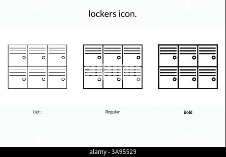 Lockers icon. Light Regular And Bold style design isolated on white background Stock Vector