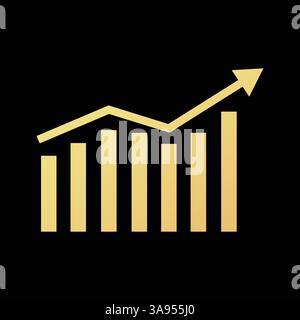 Graph chart icon flat vector illustration. Stock Vector
