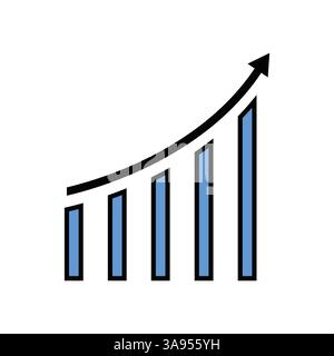 Graph chart icon vector. Growth icon symbol. Stock Vector