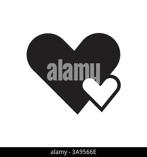 Flat heart icon symbol vector Illustration. Stock Vector
