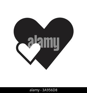Flat heart icon symbol vector Illustration. Stock Vector