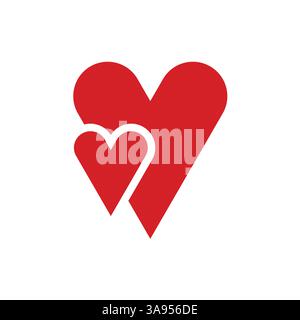 Flat Heart icon symbol vector Illustration. Stock Vector